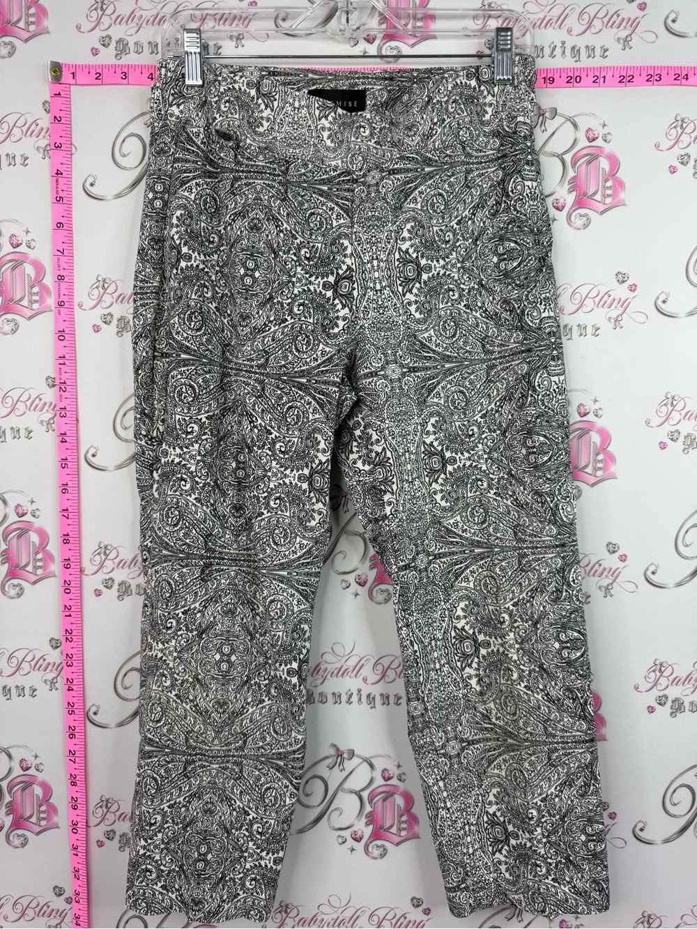 Premise Black & White Paisley Capris